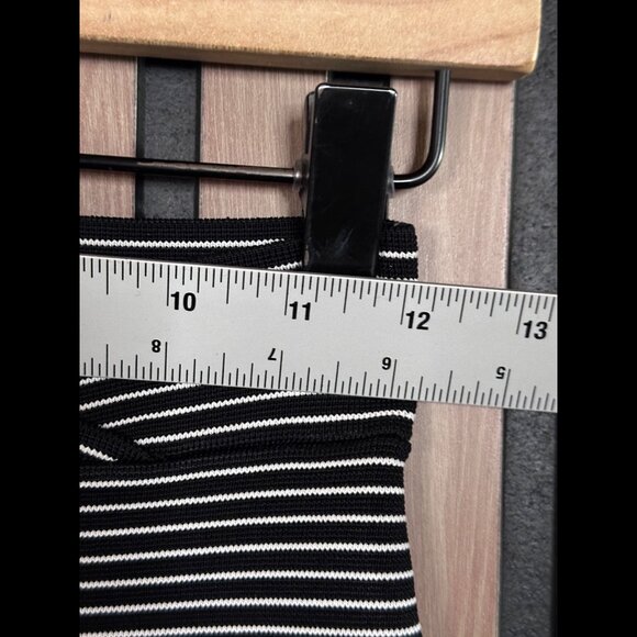 BCBG Maxazria Skirt Small Womens Black White Faux Wrap Striped Mini - Picture 3 of 7